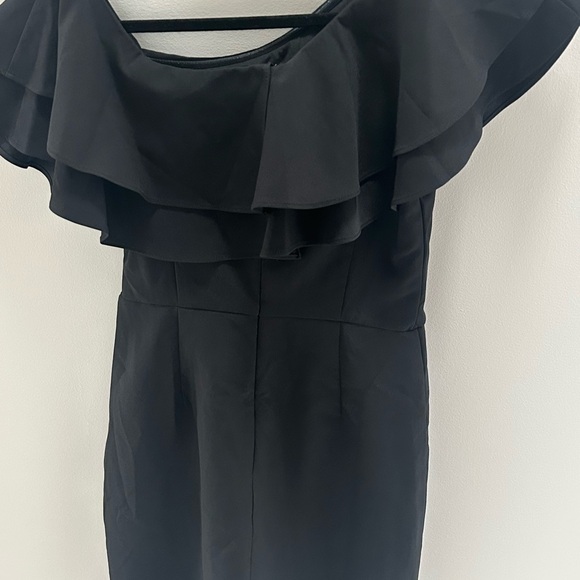 Endless Rose Black Asymmetrical Ruffled One Shoulder Dress - Picture 3 of 3